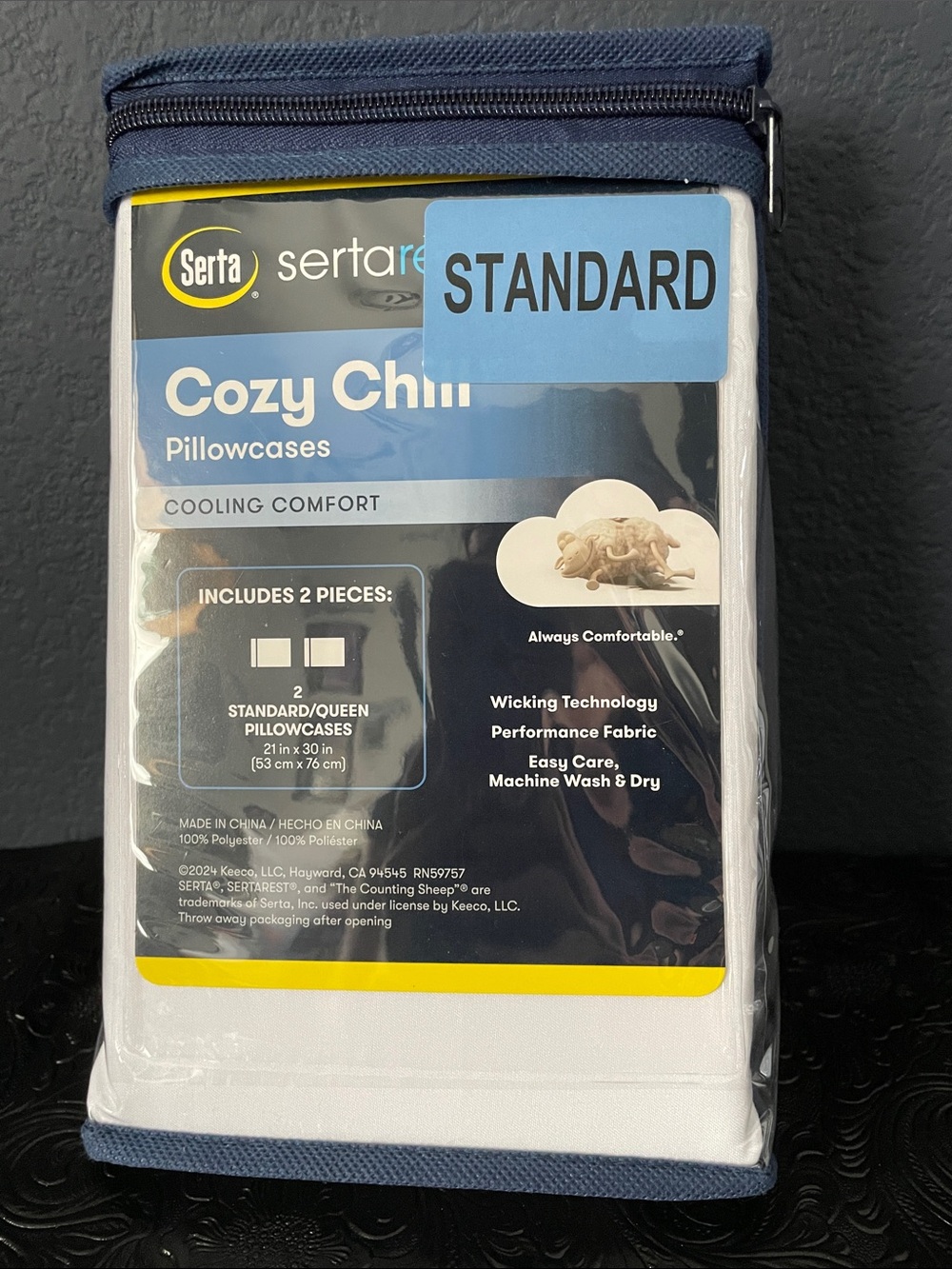 Serta Cozy Chill Standard Pillowcases - White (2 Pack)